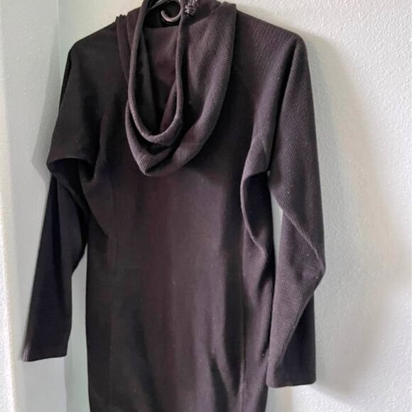 Melanzana Micro Grid Dress Black Size M - Picture 3 of 3